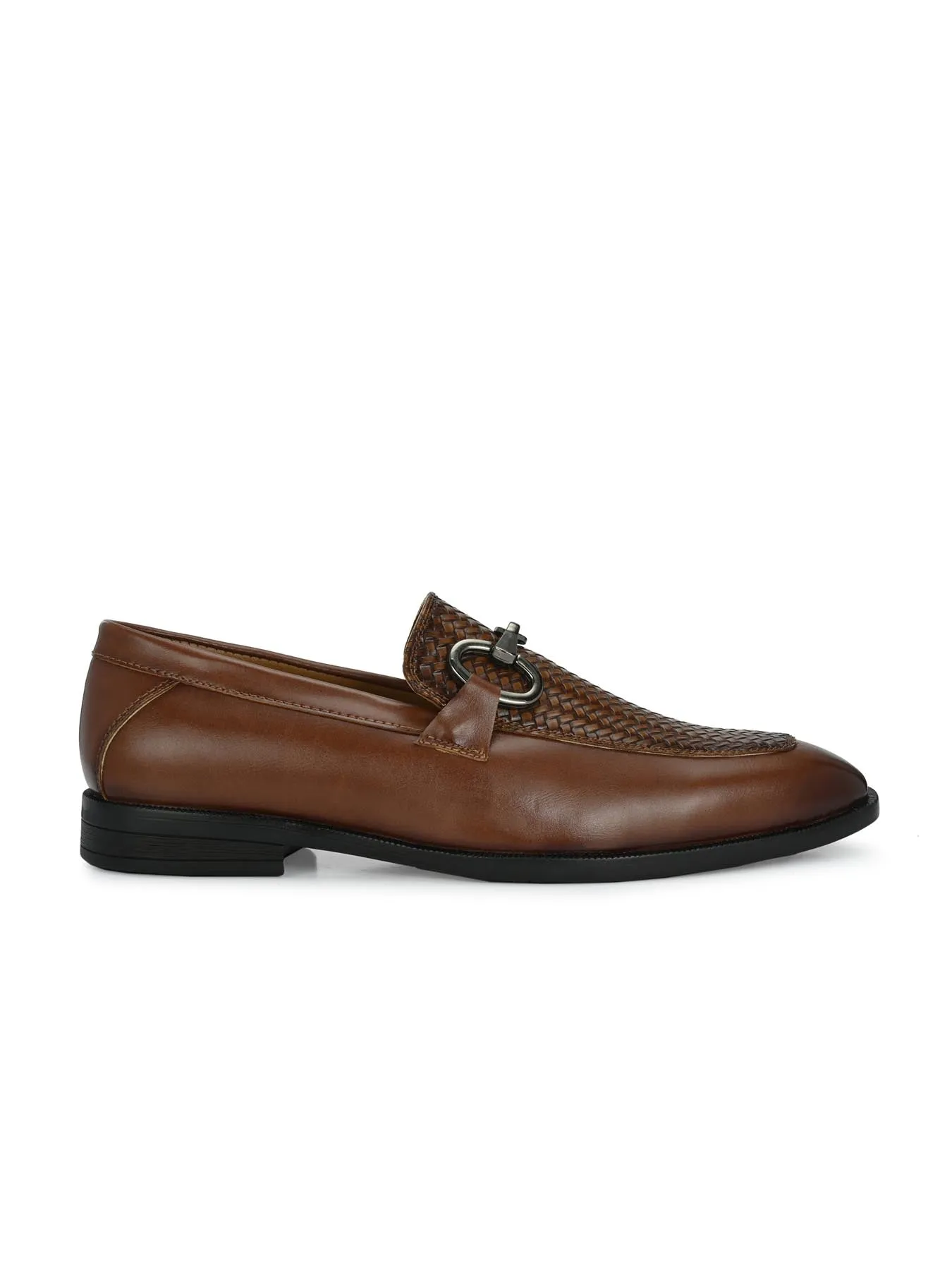 Premium Branded Horsebit Formal Synthetic Loafer With Tpr Sole And Heel Support