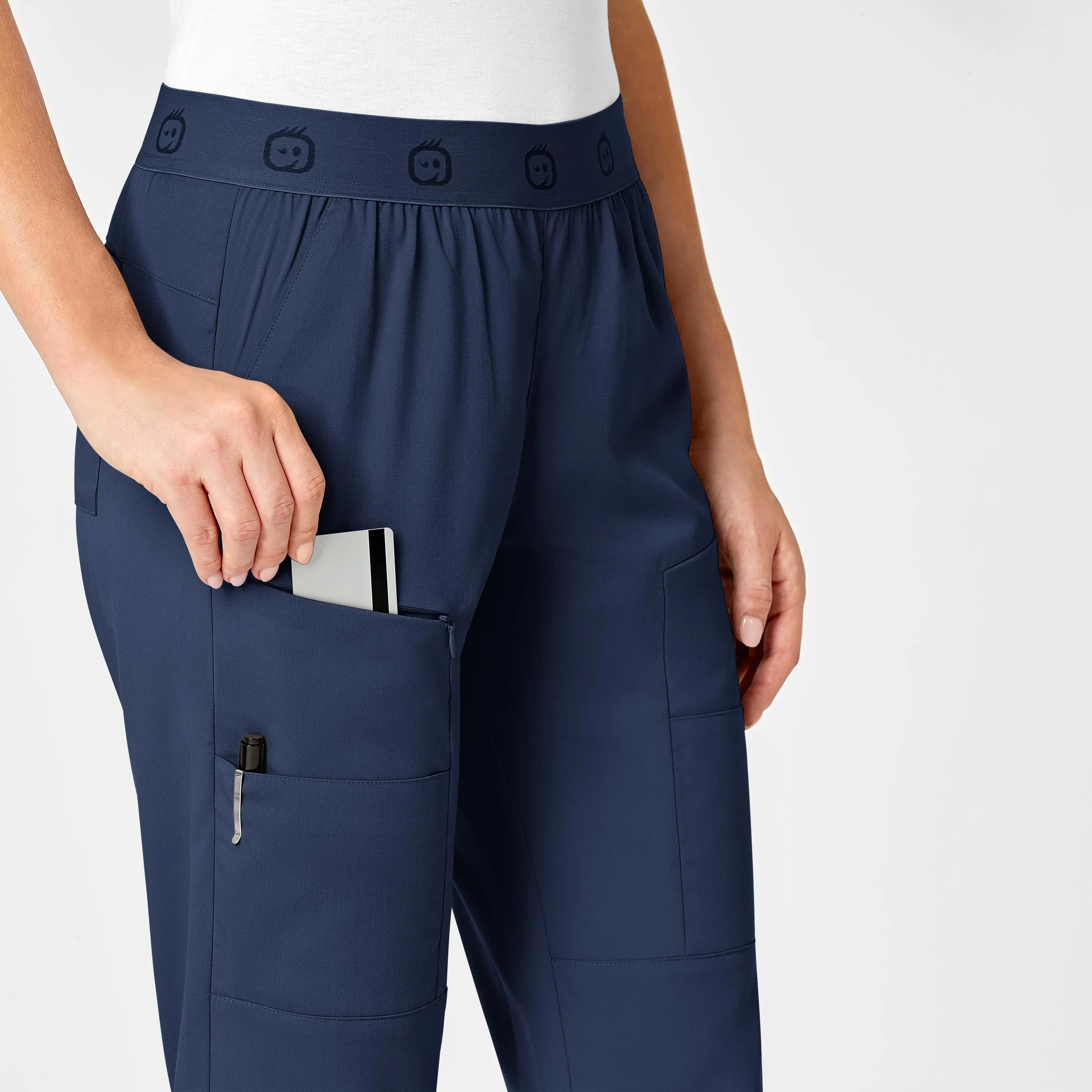 PRO Women's Slim Cargo Jogger Scrub Pant - Navy