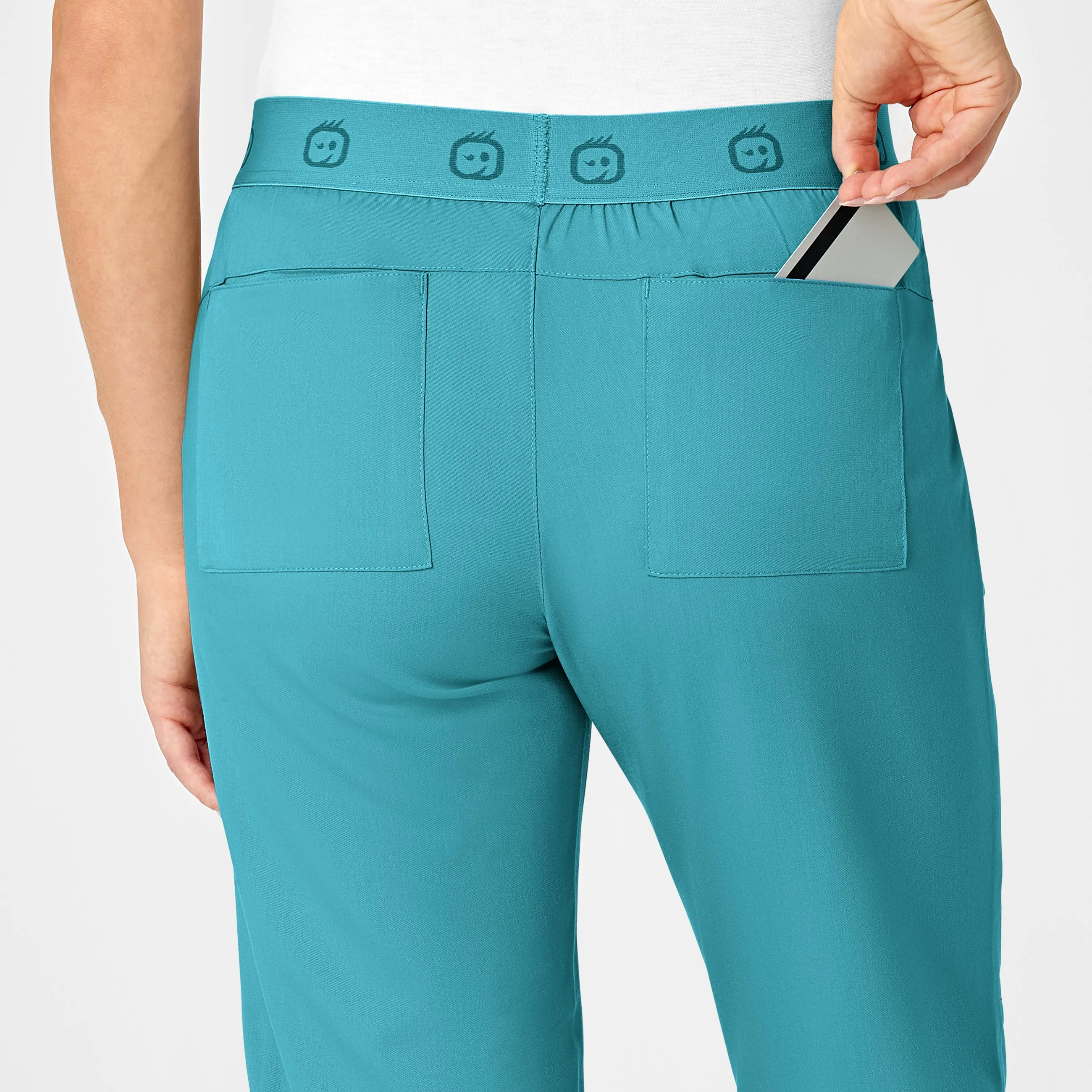 PRO Women's Slim Cargo Jogger Scrub Pant - Teal Blue