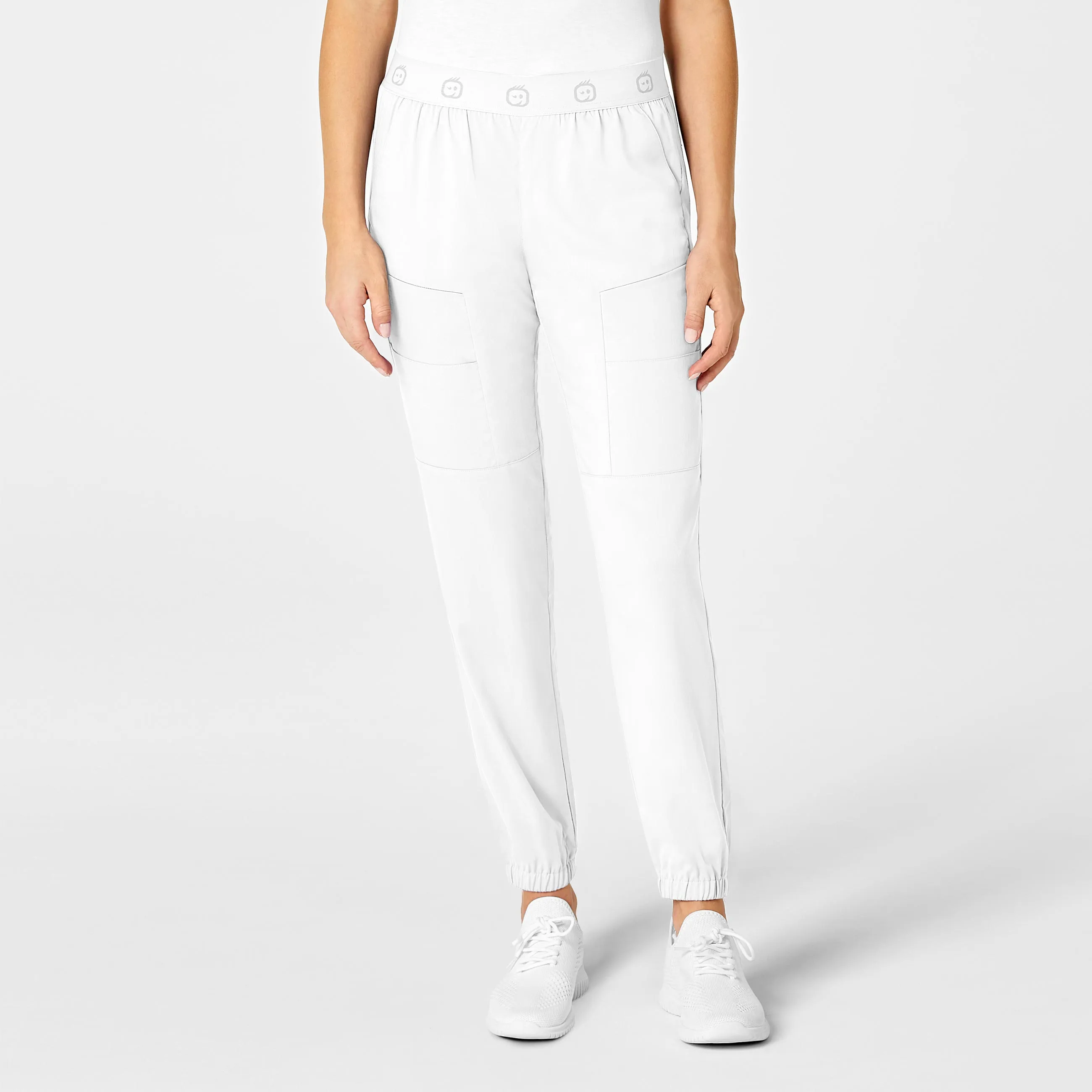 PRO Women's Slim Cargo Jogger Scrub Pant - White