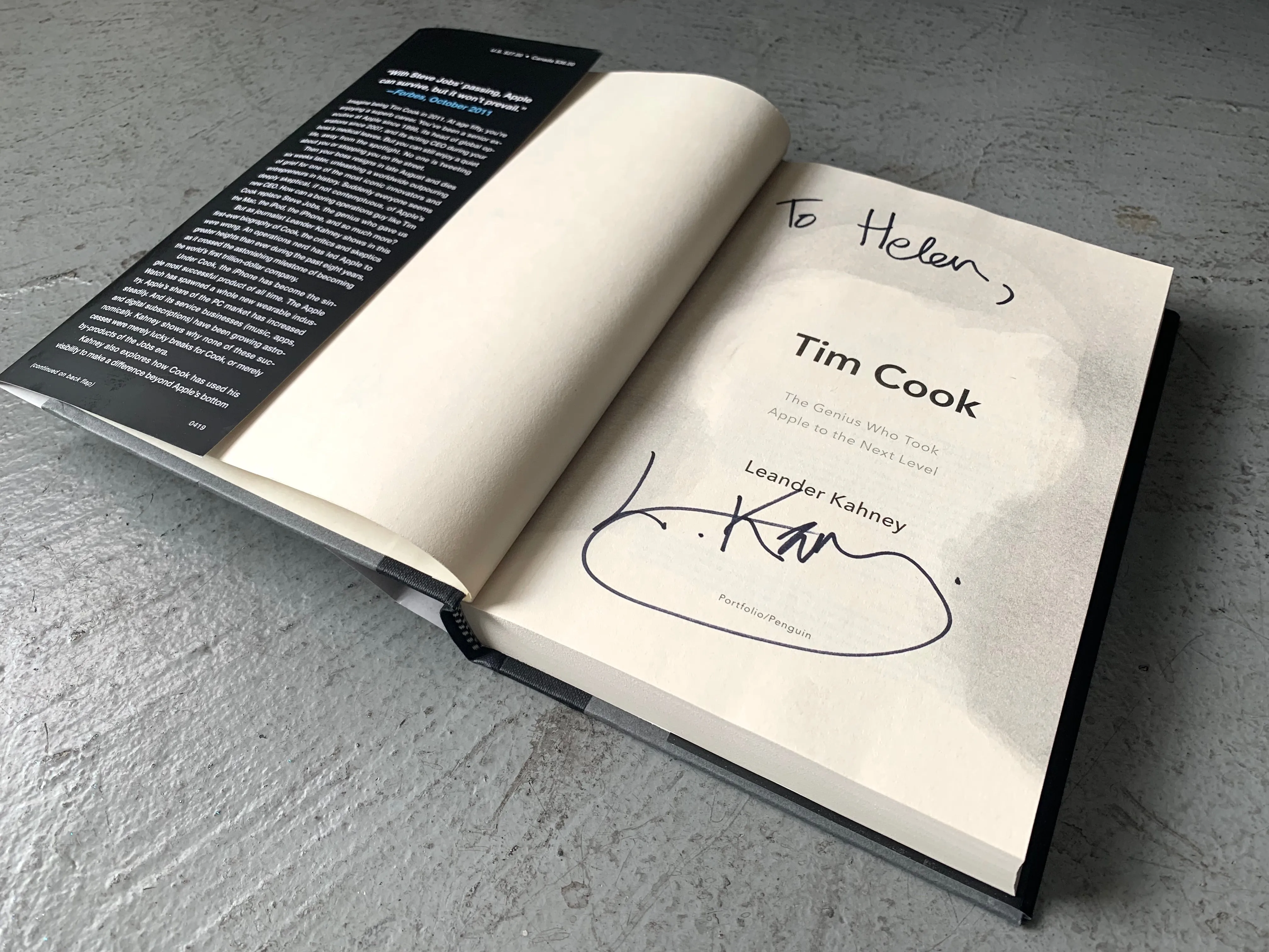 Signed copy of <em>Tim Cook: The Genius Who Took Apple to the Next Level</em>