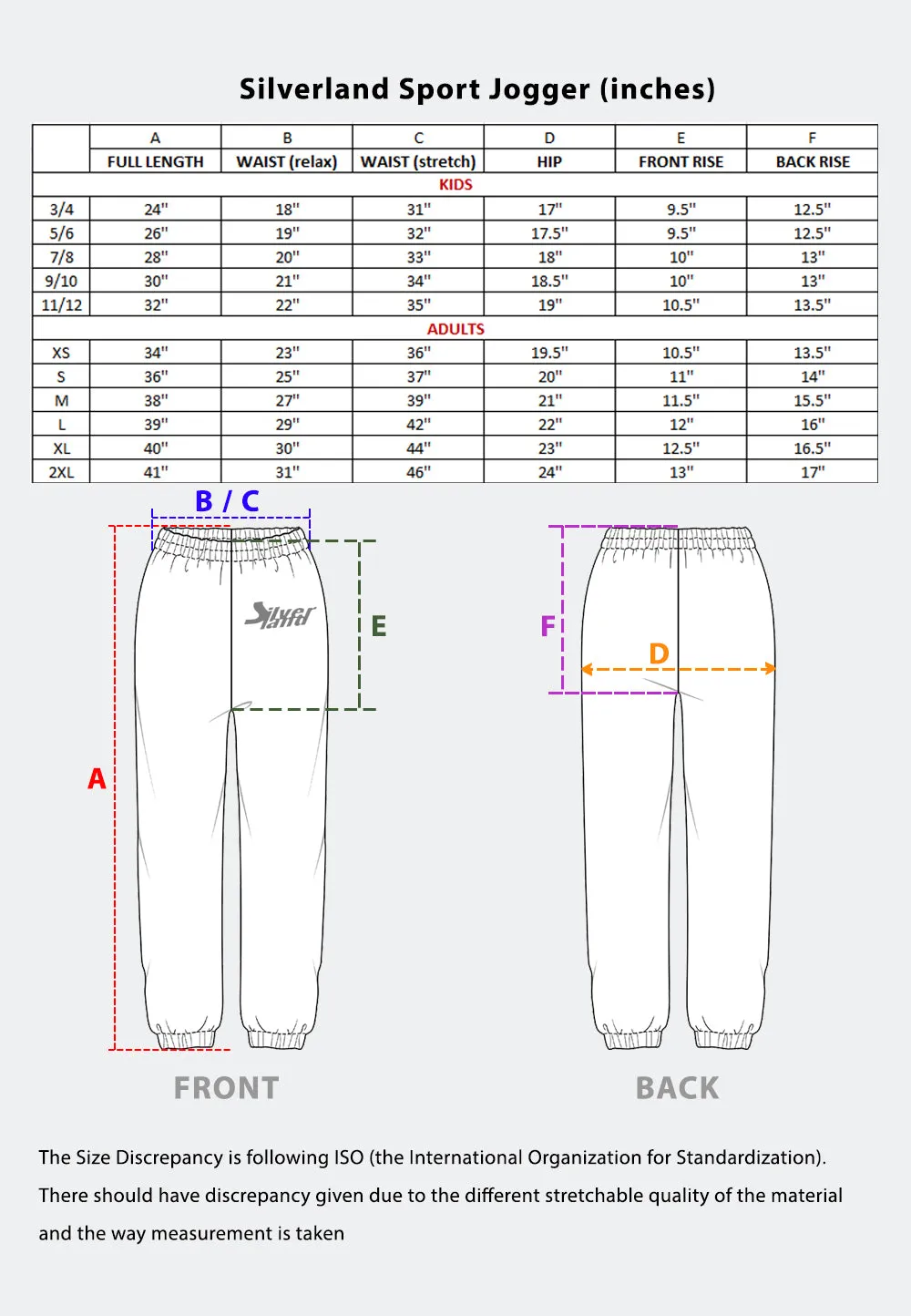 SILVERLAND SPORT JOGGER PANTS [ADULTS] S0001