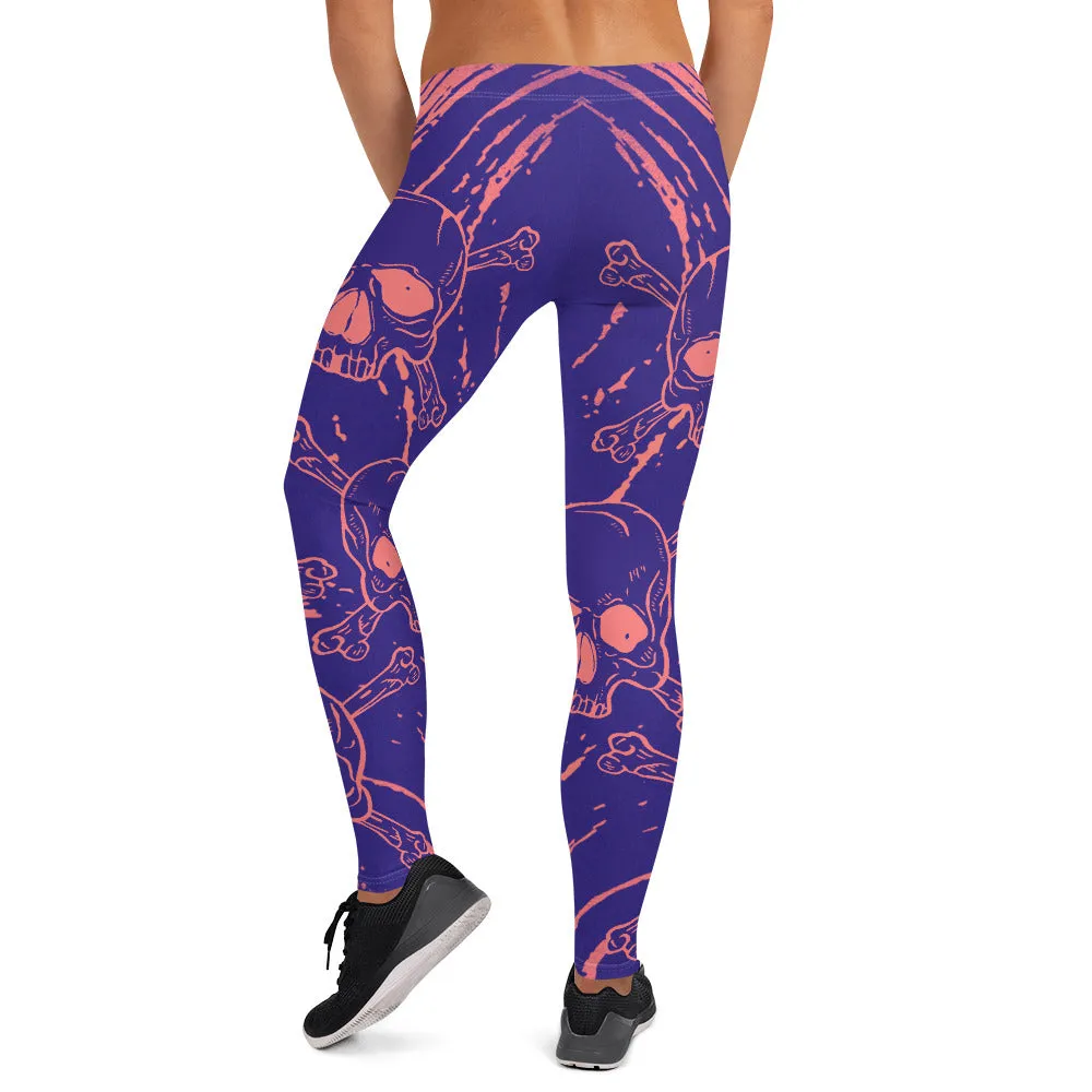 Skull Crossbones Swirl Leggings