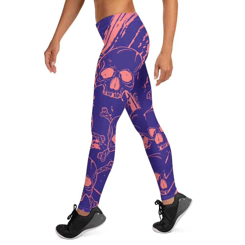 Skull Crossbones Swirl Leggings