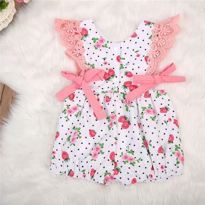 Strawberry Lace Romper