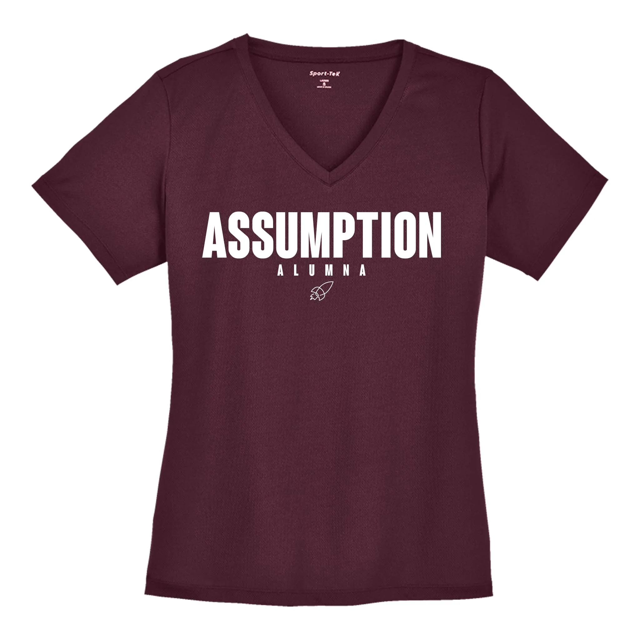 T-shirt - Dry Fit V-neck - Maroon - AHS Alumna