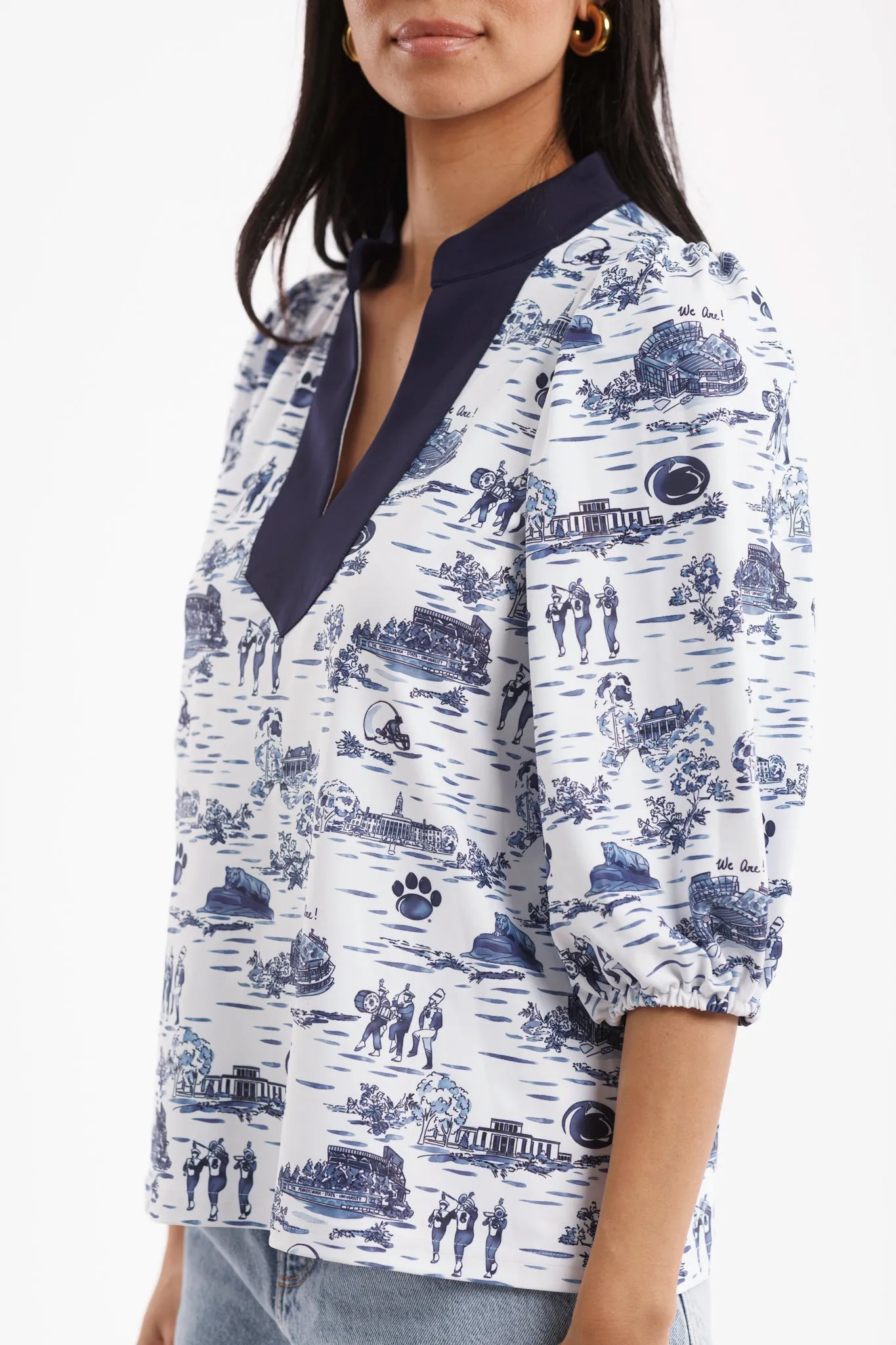 Tailgate Collection Eliza Top - Penn State Toile