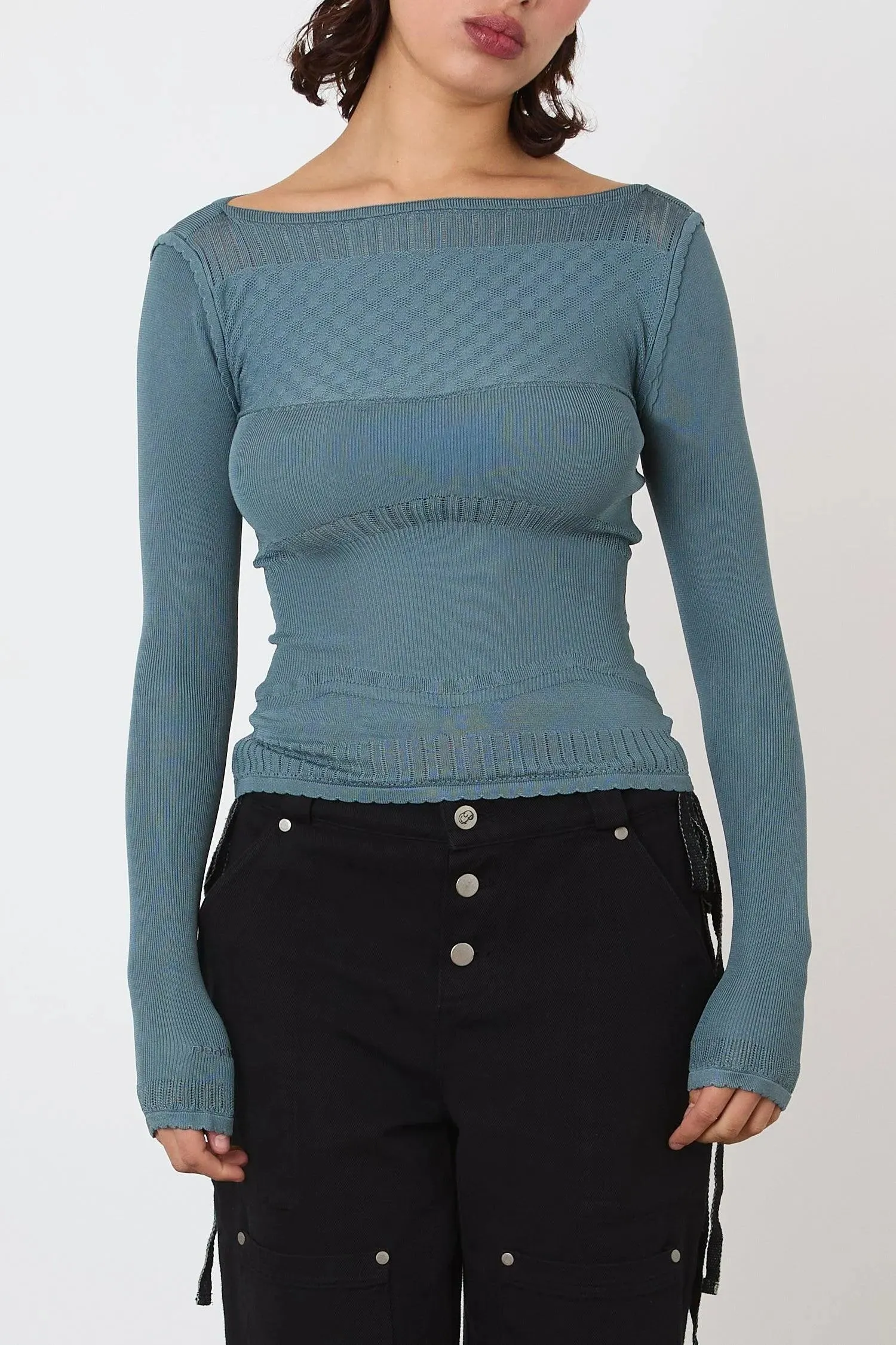 The Elsa Long Sleeve Top Viscose, Petrol