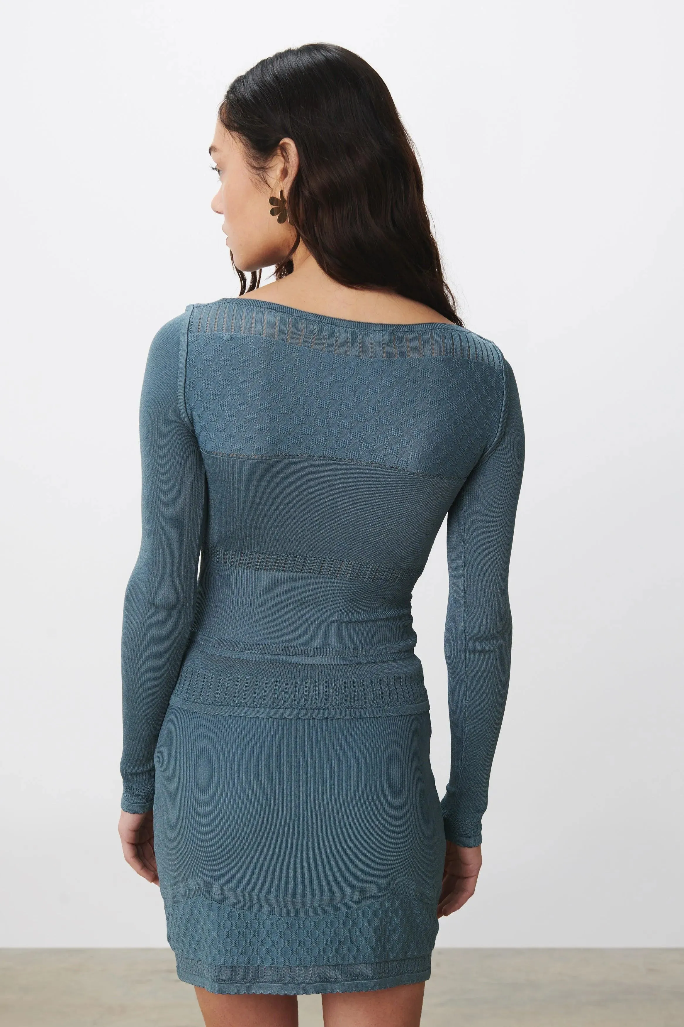 The Elsa Long Sleeve Top Viscose, Petrol