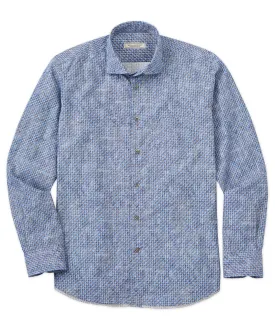 Tonal Geo Print Long Sleeve Sport Shirt