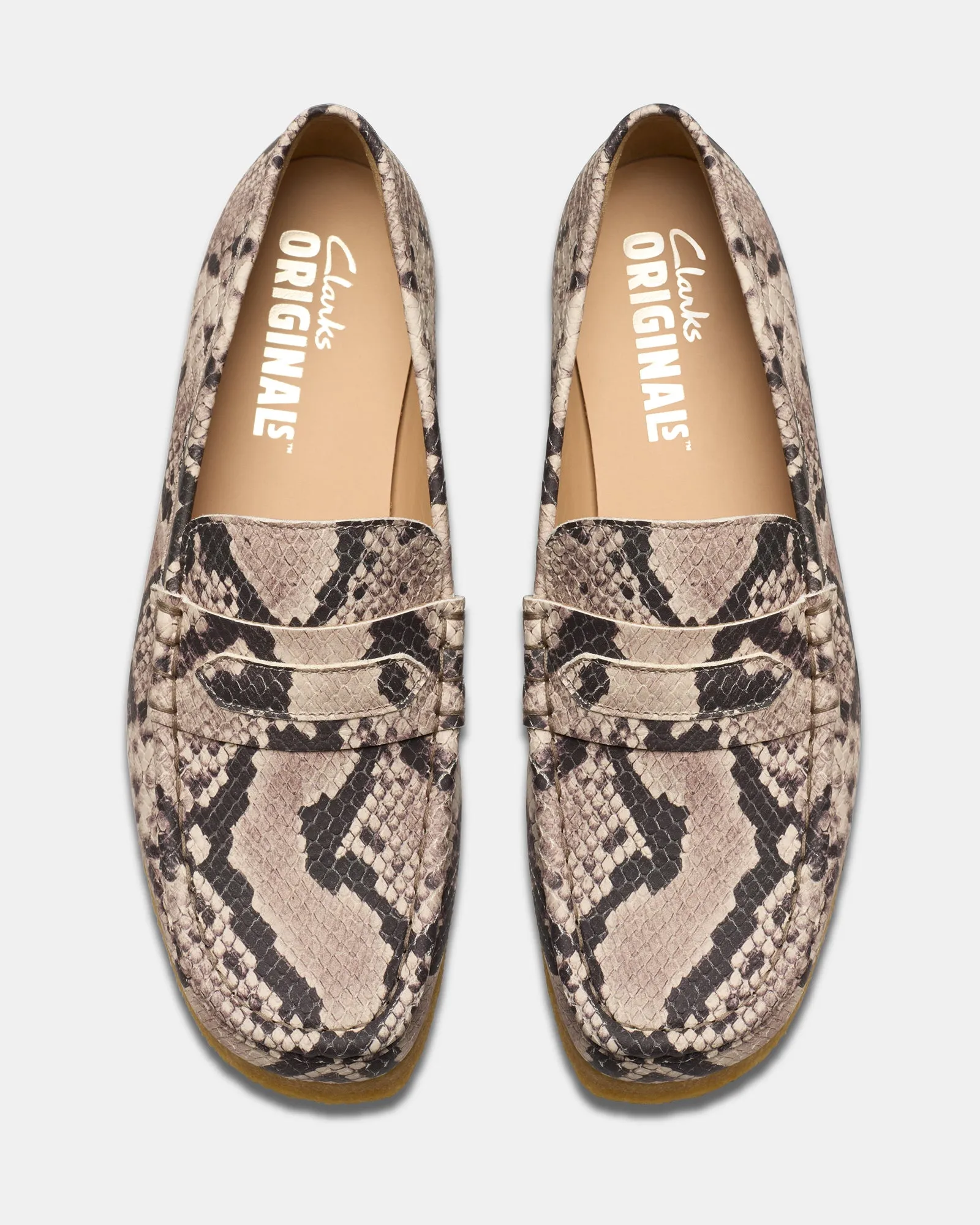 WALLABEE LOAFER (W) Grey Snake Lea