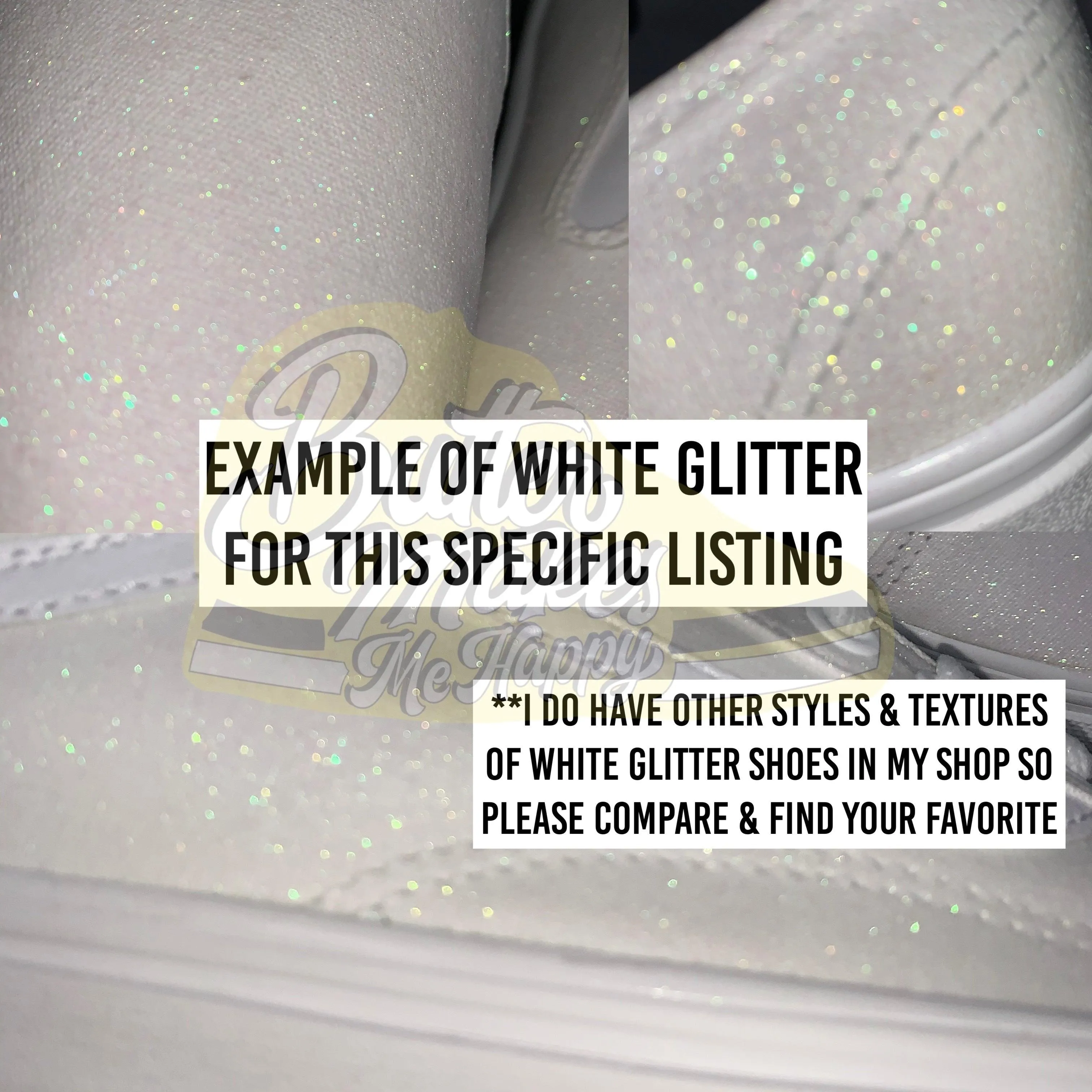 White Glitter SK8-Hi Vans