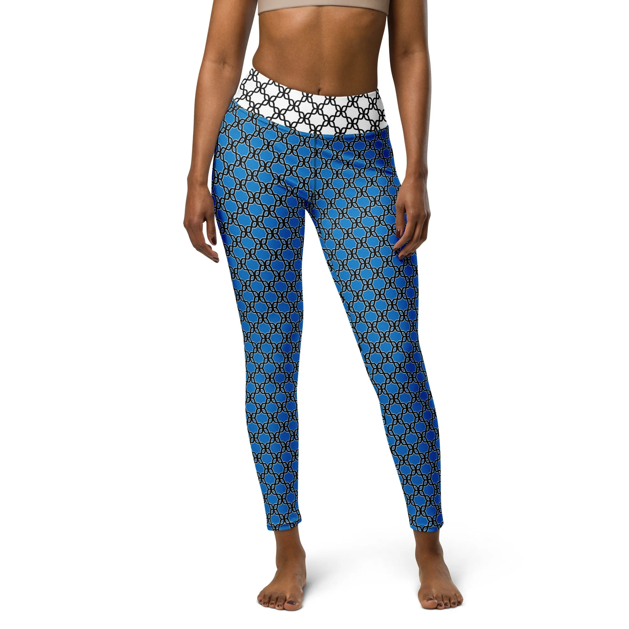 Yoga Leggings Aqua Chain